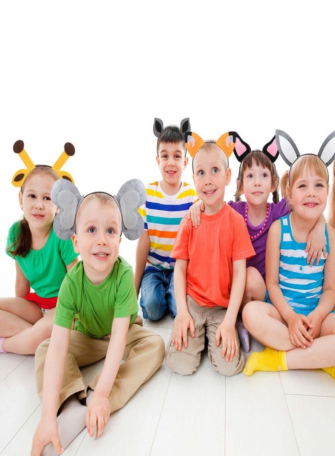Haconba 14 Pieces Jungle Animal Headbands Safari Zoo Animal Ear Headband Lion Giraffe Elephant Owl Rabbit Frog for Animal Theme Parties Birthday Halloween New Year Cosplay Party Favors - Image 4